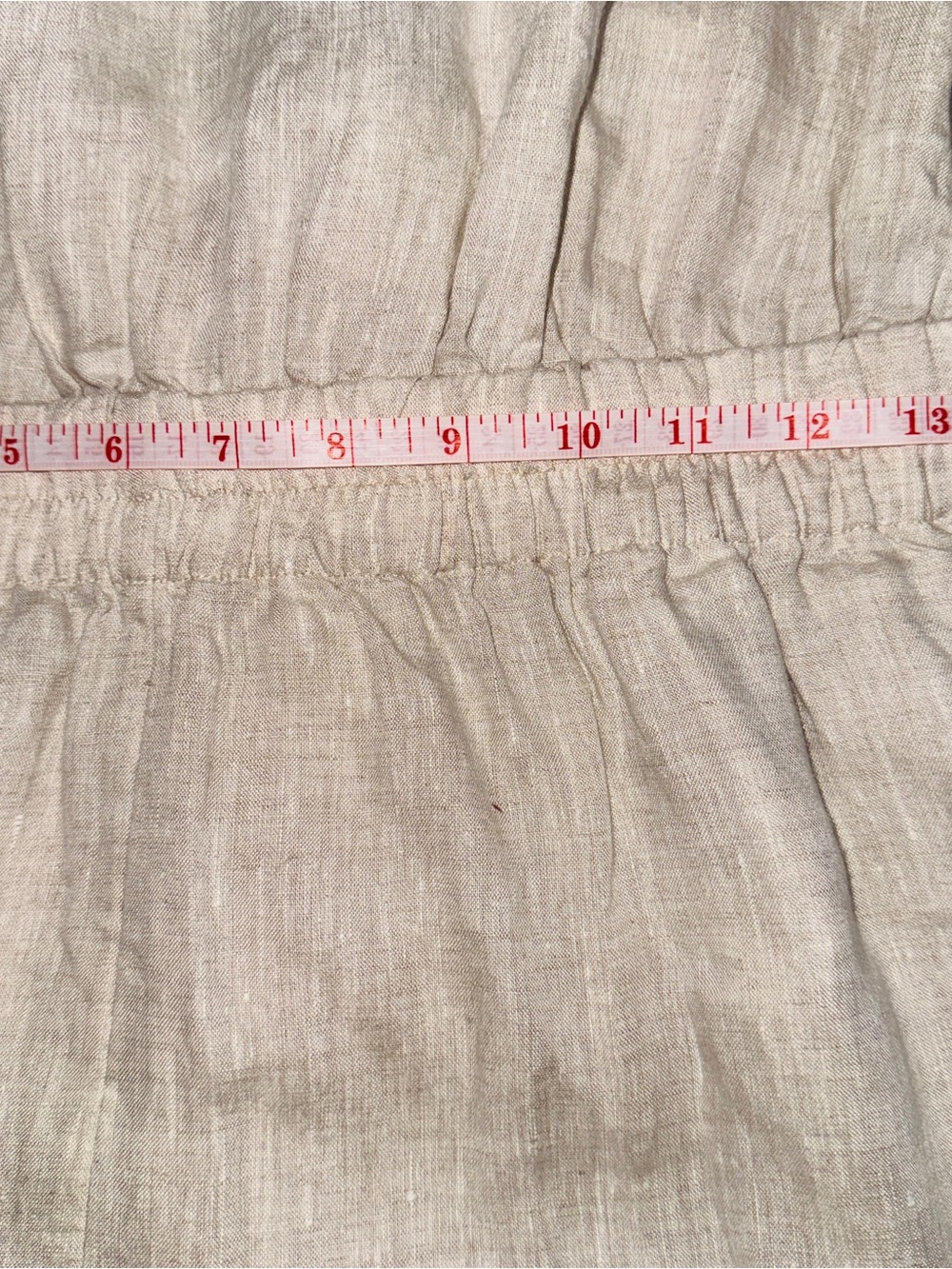NEW OYSHO Casual Sleeveless Cross Back Linen Cream Stretchy Waist Pocket Romper - Picture 9 of 12